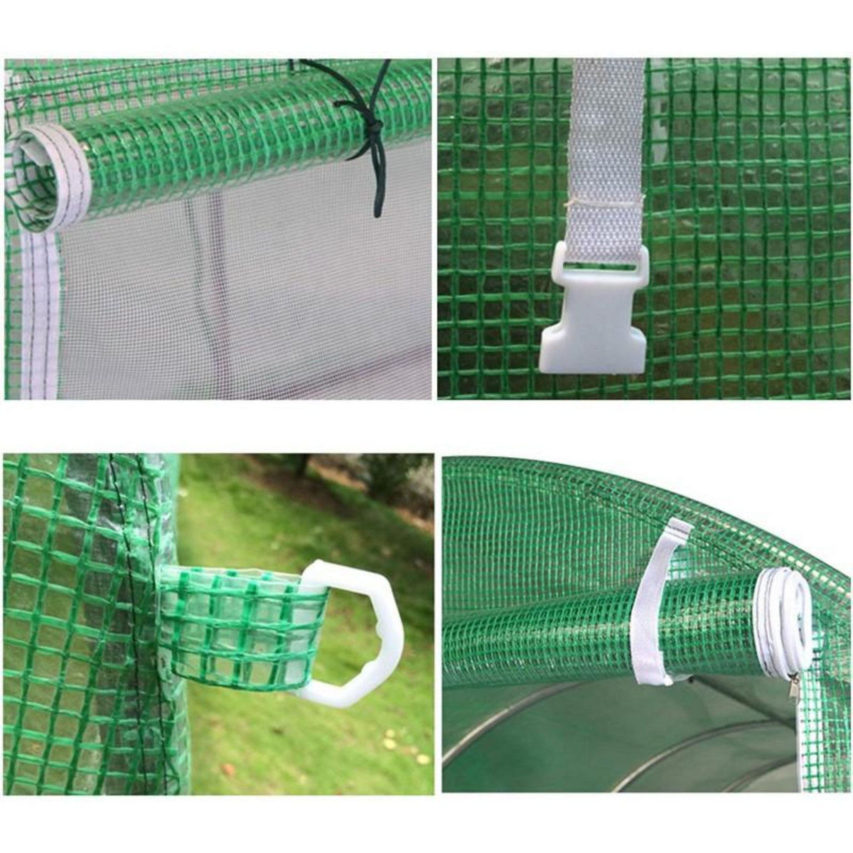 EUROSPEN Serre de Jardin Tunnel 18m² - bâche armée - avec fenêtres latérales et porte zipée