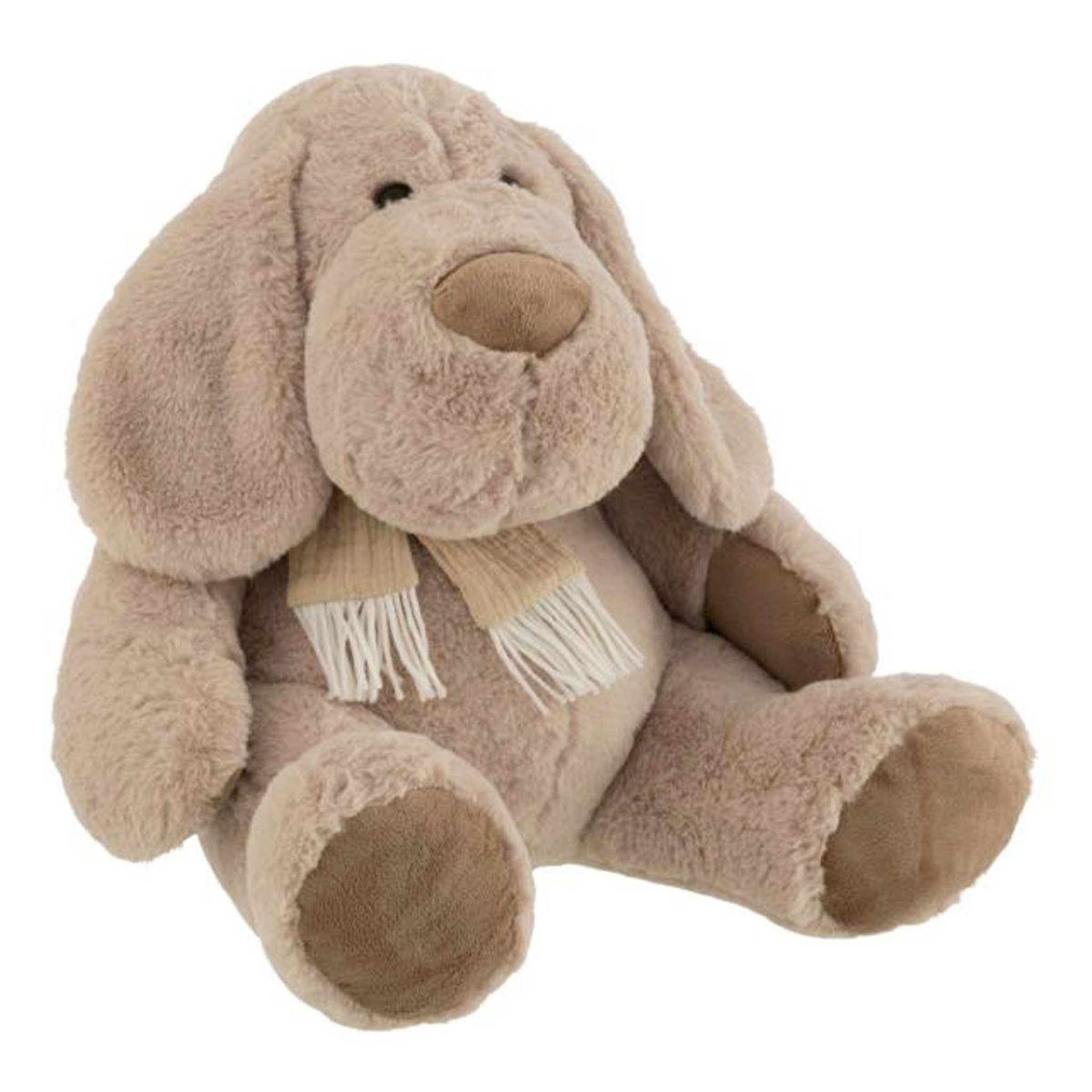 J-LINE Peluche enfant chien assis  walter  35cm beige