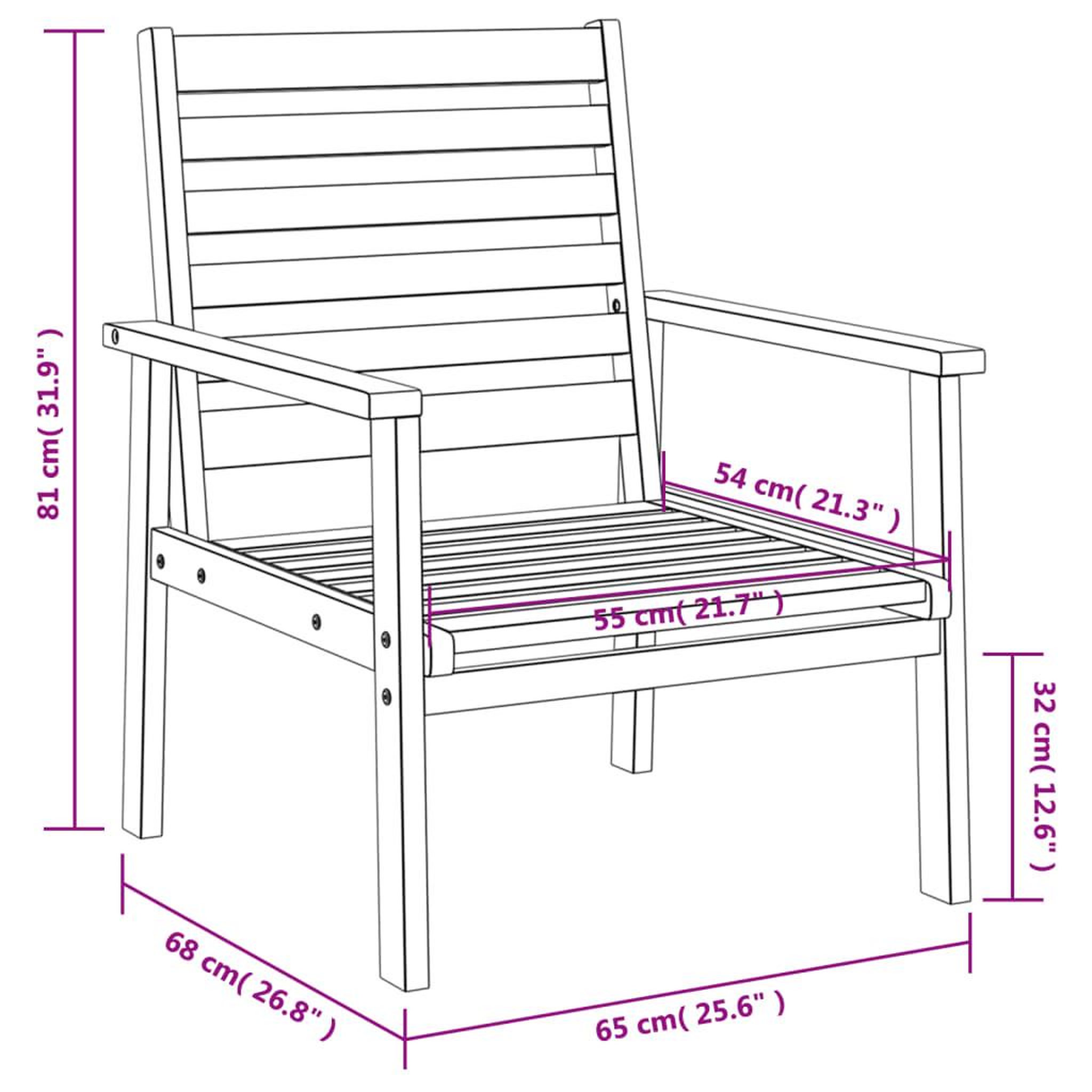 Voir la diapositive 6 : VIDAXL Salon de jardin 5 pcs bois d'acacia solide