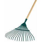 Leborgne Balai à gazon fil plat 22 dents - manche bois certifié PEFC 100%