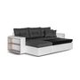 Voir la diapositive 4 : BEST MOBILIER California - canapé d'angle réversible - convertible avec coffre et étagère de rangement - en simili et tissu