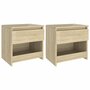 Voir la diapositive 2 : VIDAXL Tables de chevet 2 pcs Chene sonoma 40x30x39 cm Agglomere