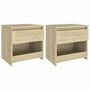 Voir la diapositive 2 : VIDAXL Tables de chevet 2 pcs Chene sonoma 40x30x39 cm Agglomere