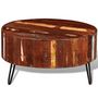 Voir la diapositive 4 : VIDAXL Table basse ronde Bois massif de recuperation