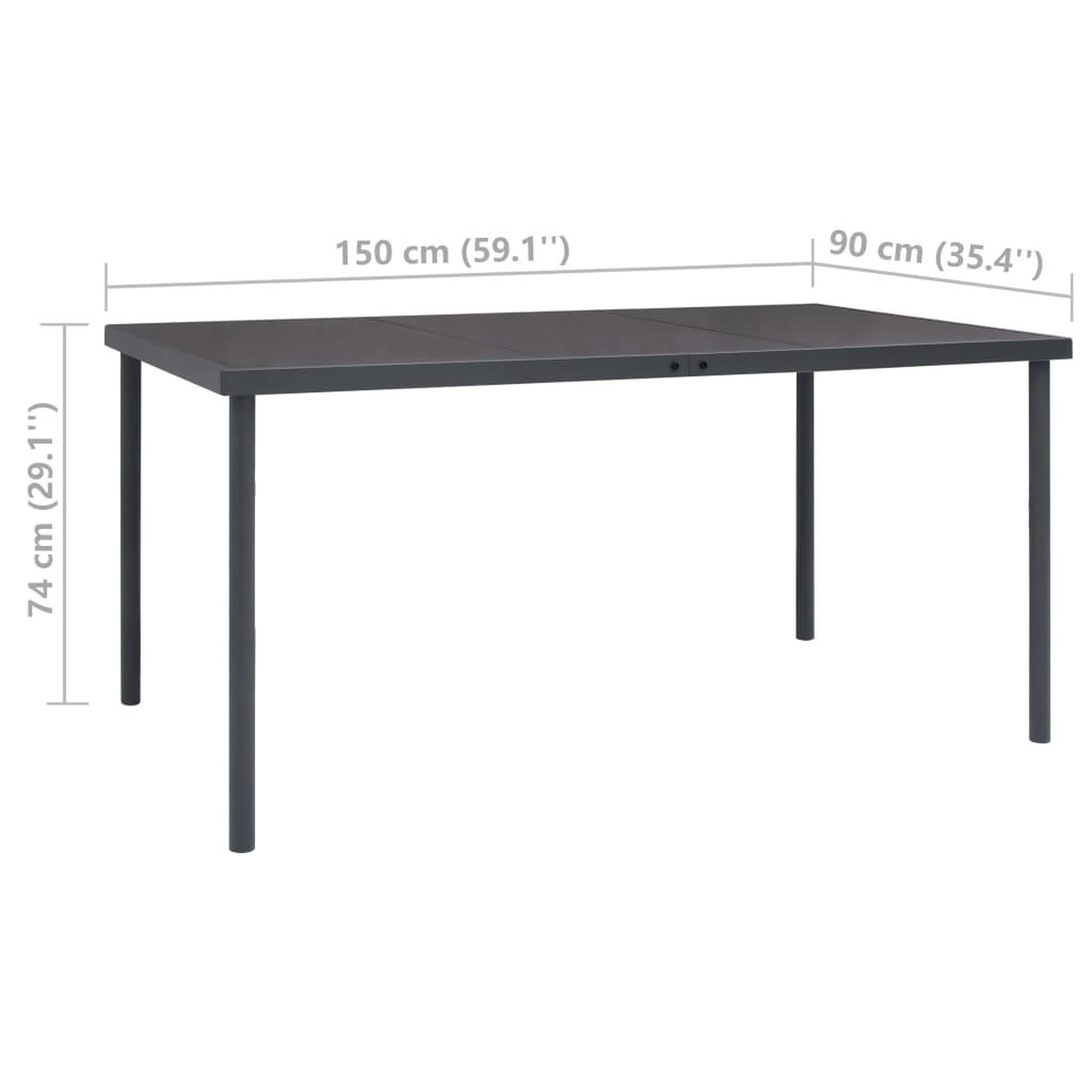 Voir la diapositive 6 : VIDAXL Mobilier de salle a manger d'exterieur 9 pcs Acier