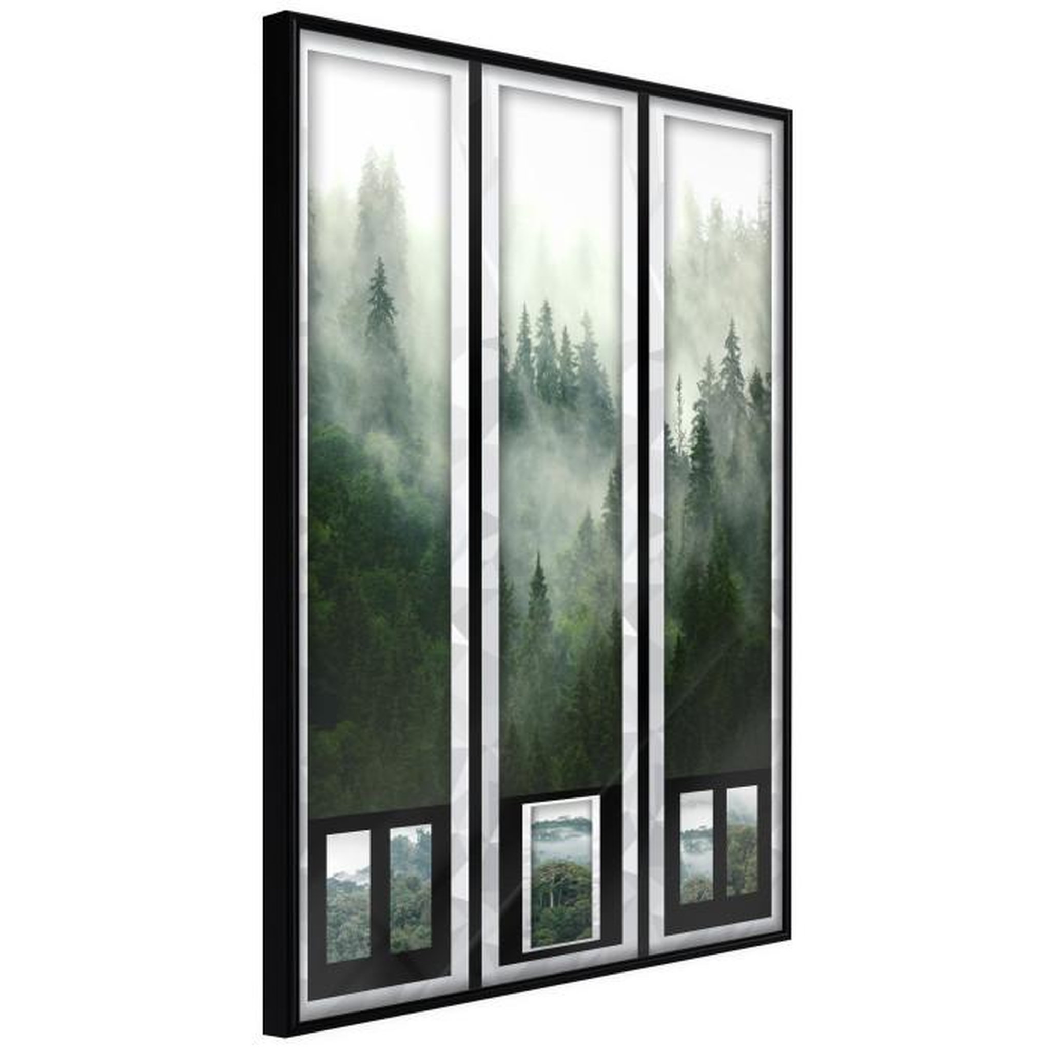 Paris Prix Affiche Murale Encadrée  Eternal Forest – Triptych. Coloris disponibles : Jaune, Noir