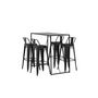 Voir la diapositive 6 : Paris Prix Ensemble Table de Bar & 4 Tabourets  Brea & Tempe  120cm Noir