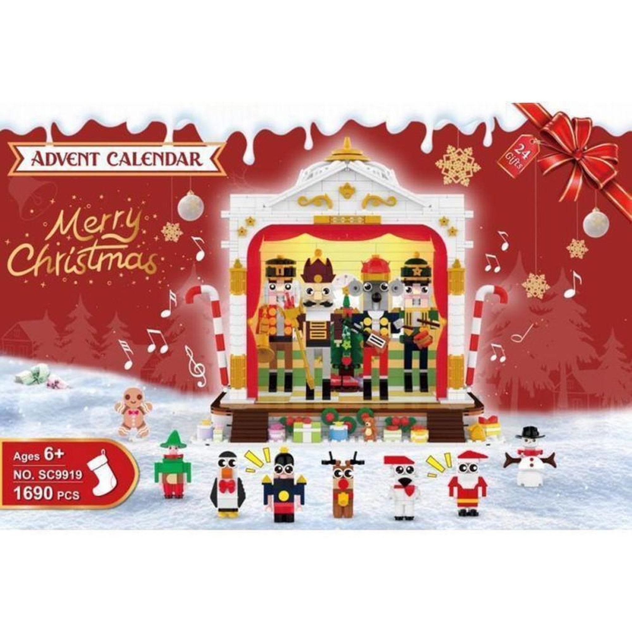 Voir la diapositive 4 : Calendrier de l'Avent kit de construction Théâtre Casse-Noisette avec LED chaleureuses, 24 jours, 1 690 mini briques et figurines