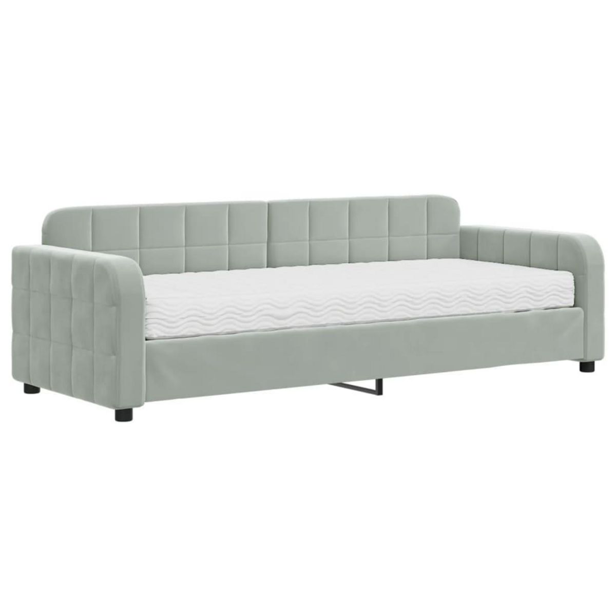 VIDAXL Lit de jour avec matelas gris clair 80x200 cm velours