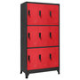Voir la diapositive 1 : VIDAXL Armoire a casiers Anthracite et rouge 90x45x180 cm Acier