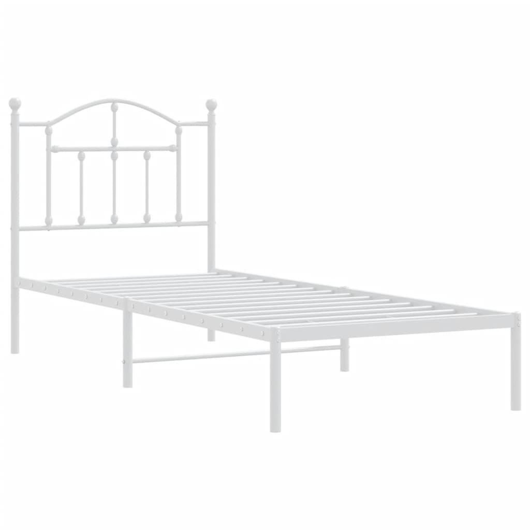 Voir la diapositive 3 : VIDAXL Cadre de lit metal sans matelas avec tete de lit blanc 90x190cm