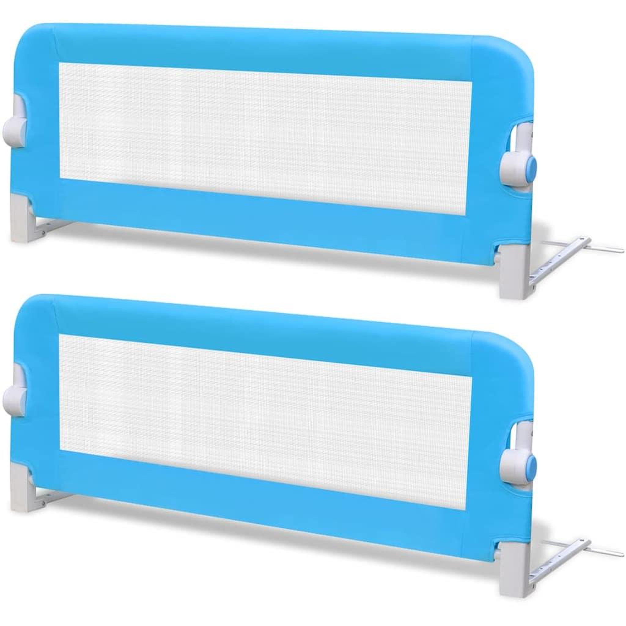 Voir la diapositive 2 : VIDAXL Barriere de lit de securite pour tout-petits 2pcs Bleu 102x42cm