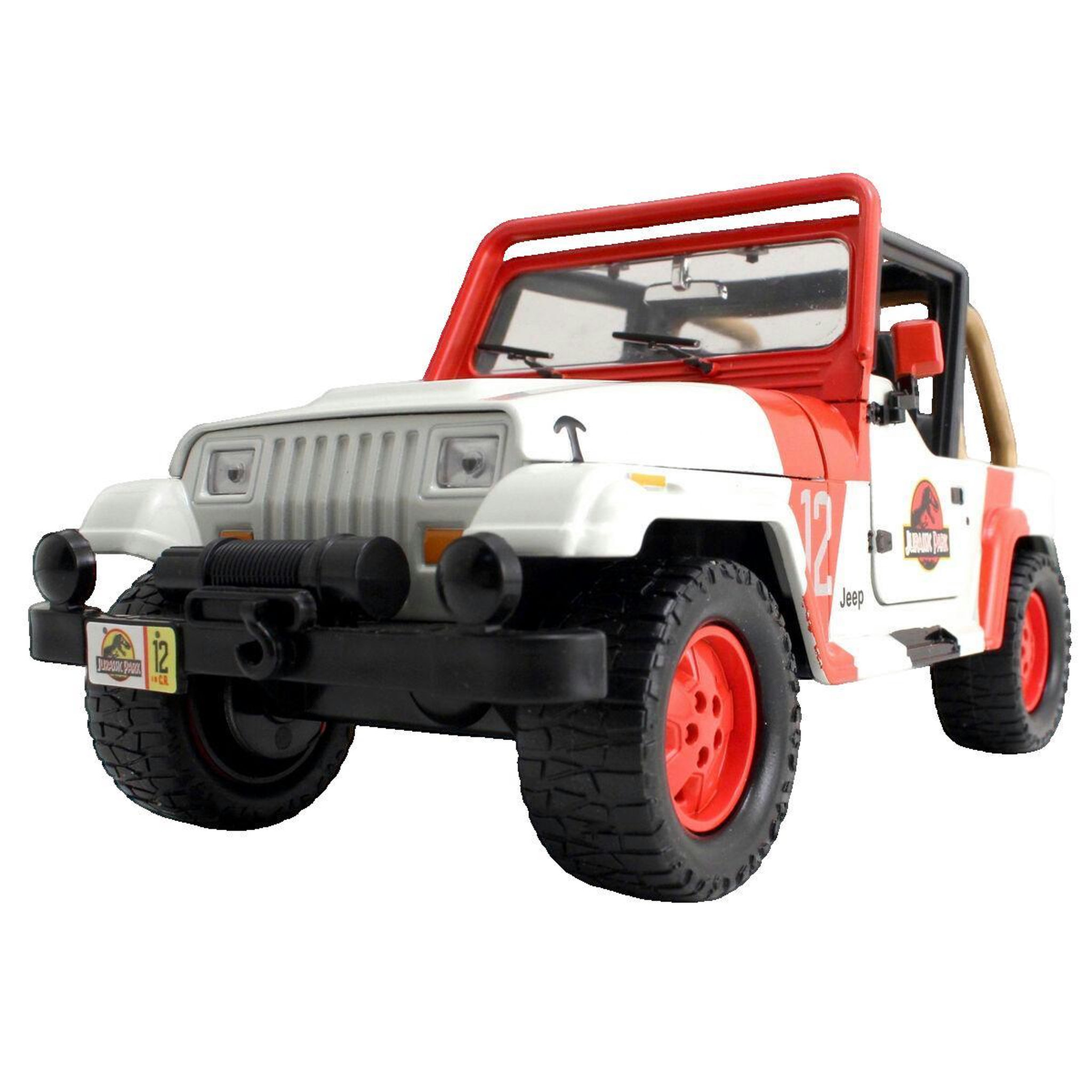 Voir la diapositive 2 : JADA TOYS Petite voiture Jada Toys Jeep Wrangler Jurassic Park rouge