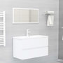 Voir la diapositive 1 : VIDAXL Meubles de salle de bain blanc bois d'ingenierie