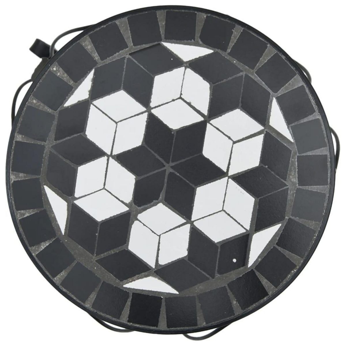 VIDAXL Supports pour plantes 3 pcs noir et blanc ceramique