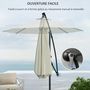 Voir la diapositive 6 : OUTSUNNY Parasol déporté octogonal inclinable Ø 2,93 x 2,60 m avec pied métal époxy alu crème
