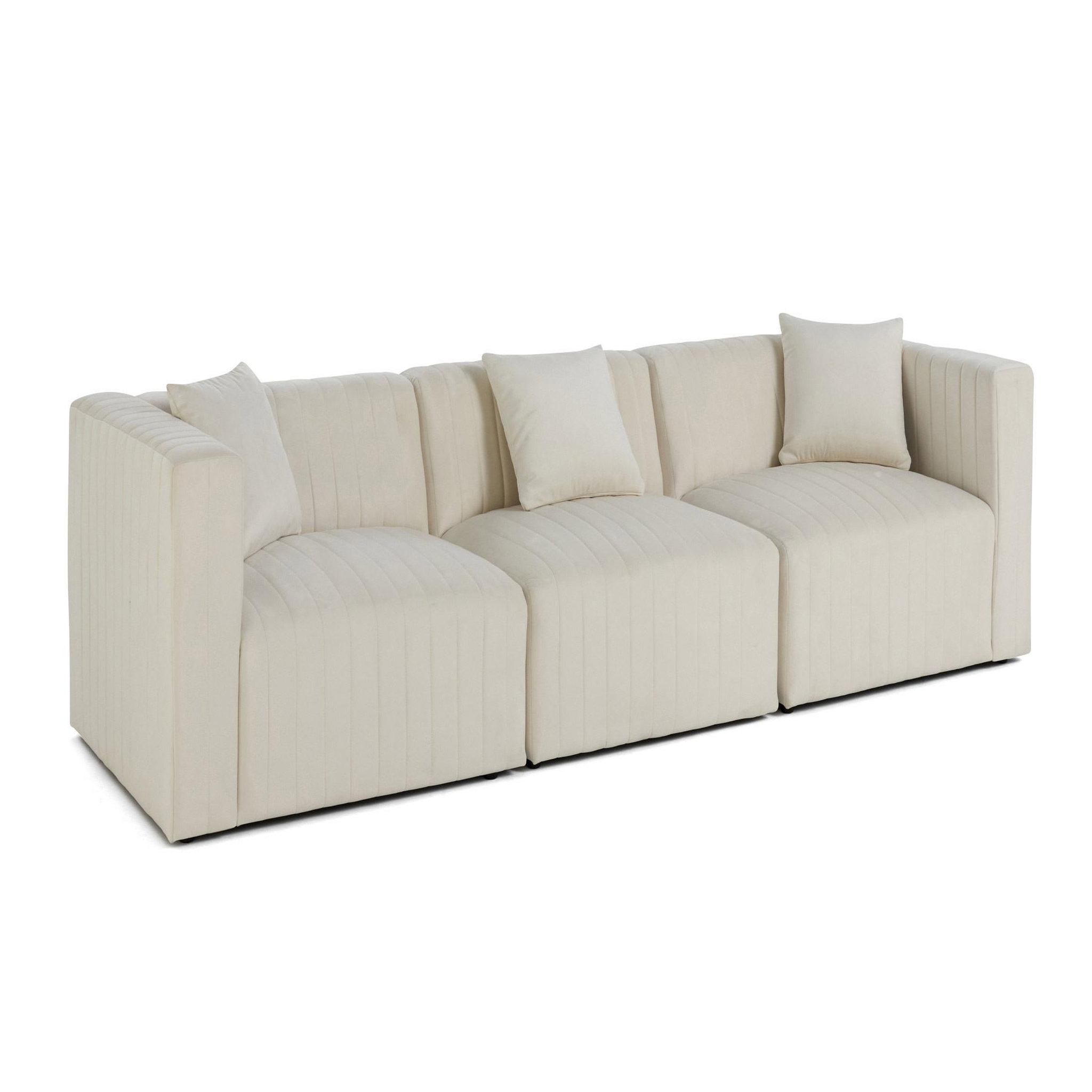 Voir la diapositive 5 : BEST MOBILIER Nova - canapé modulable 3 places - en velours