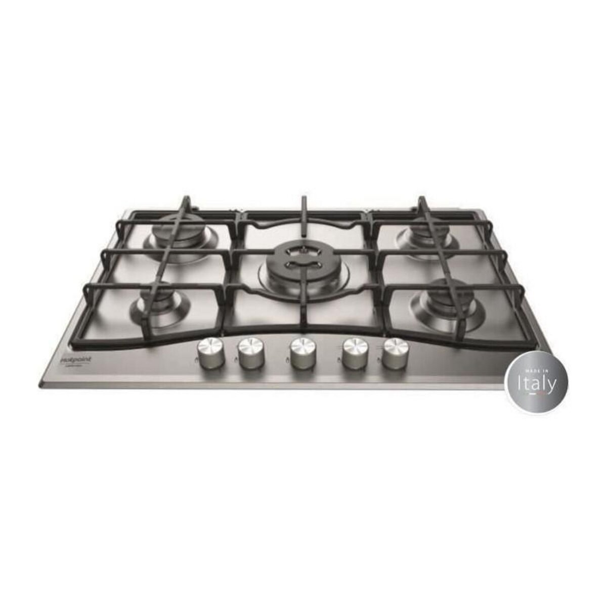 HOTPOINT HOTPOINT PNN 751 IX Plaque de cuisson gaz - 5 foyers - 10,5kW - L75 x P51cm - Revetement inox - Inox