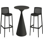 Habitat et Jardin Table et chaises hautes de jardin bistrot empilables  Néora  - 2 places - Noir