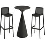 Voir la diapositive 1 : Habitat et Jardin Table et chaises hautes de jardin bistrot empilables  Néora  - 2 places - Noir