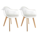 Paris Prix Lot de 2 Fauteuils Scandinave  Julda  85cm Blanc