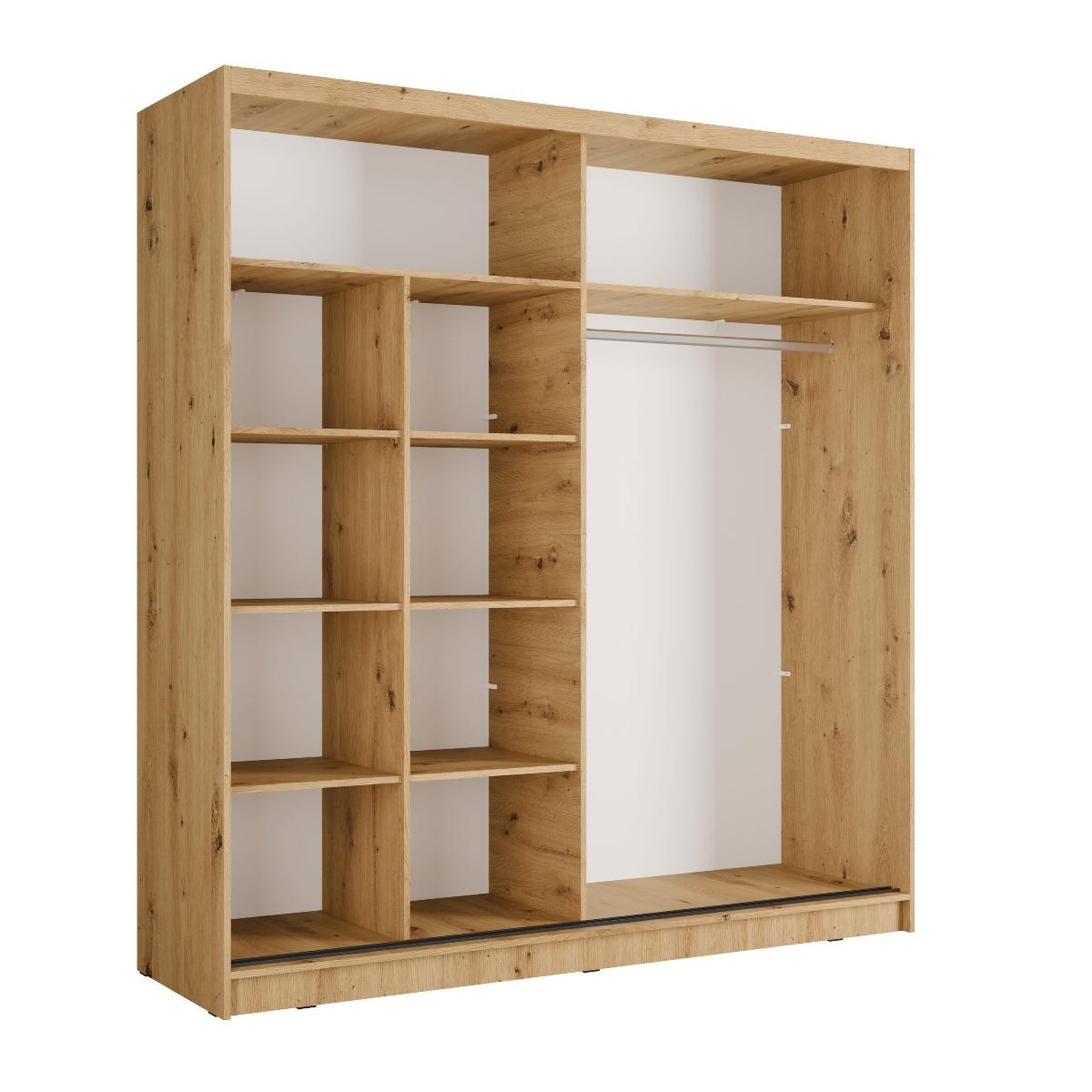 Voir la diapositive 3 : JLC KREATION Armoire coulissante industrielle bois et noir 205cm celia
