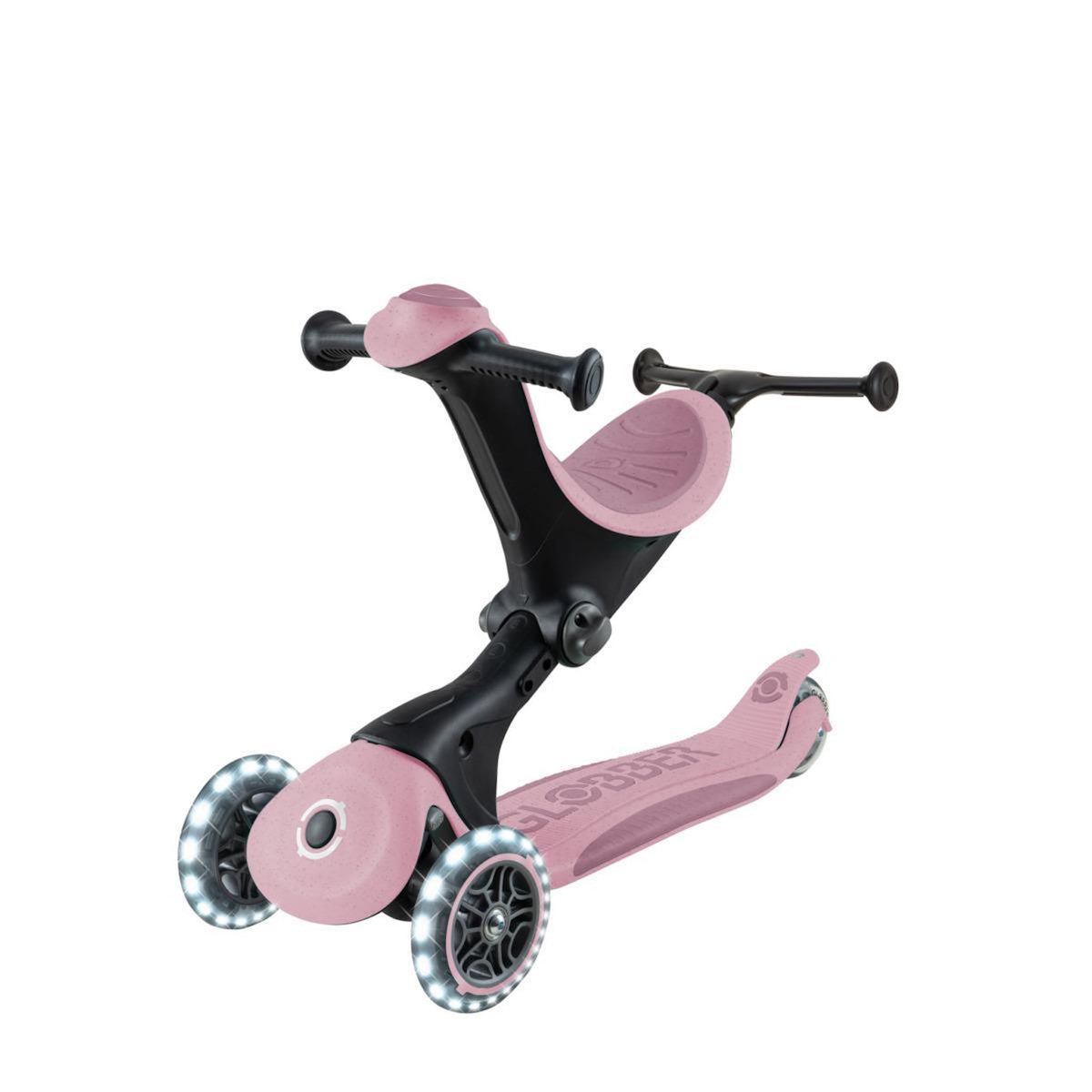 Globber Trottinette Go Up Deluxe Lights Eco-Logic 360° framboise
