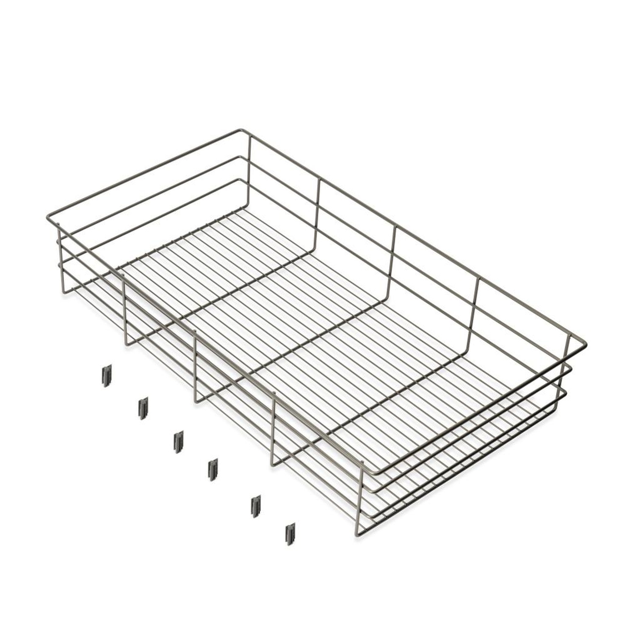 EMUCA SRL Tiroir en fil métallique pour armoires et dressings Quartz -  740mm (M90) -  Acier -  Titane