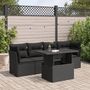 Voir la diapositive 1 : VIDAXL Salon de jardin 5 pcs avec coussins noir resine tressee