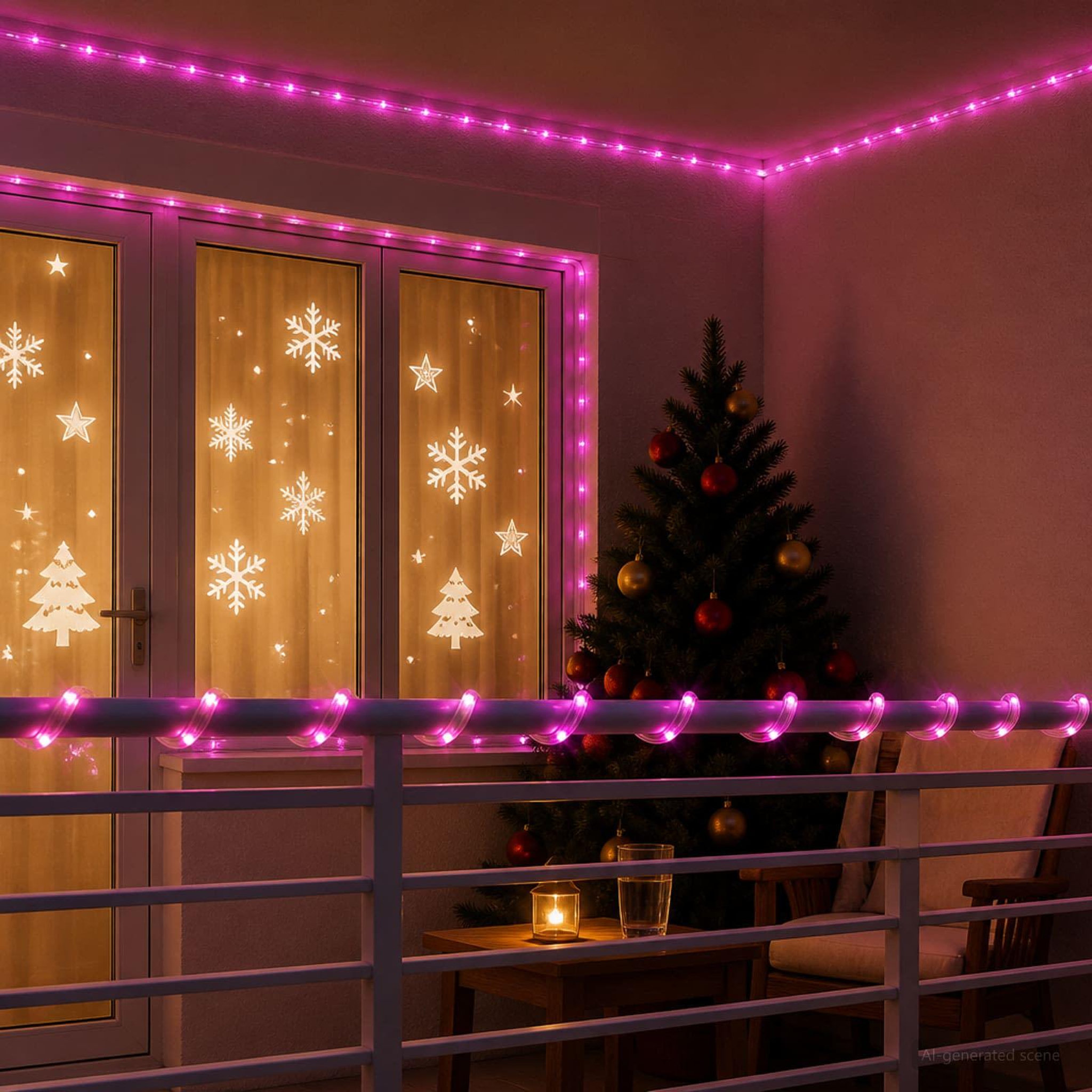 Voir la diapositive 4 : VIDAXL Cordon lumineux LED de Noël 2400 LED Rose 100 m