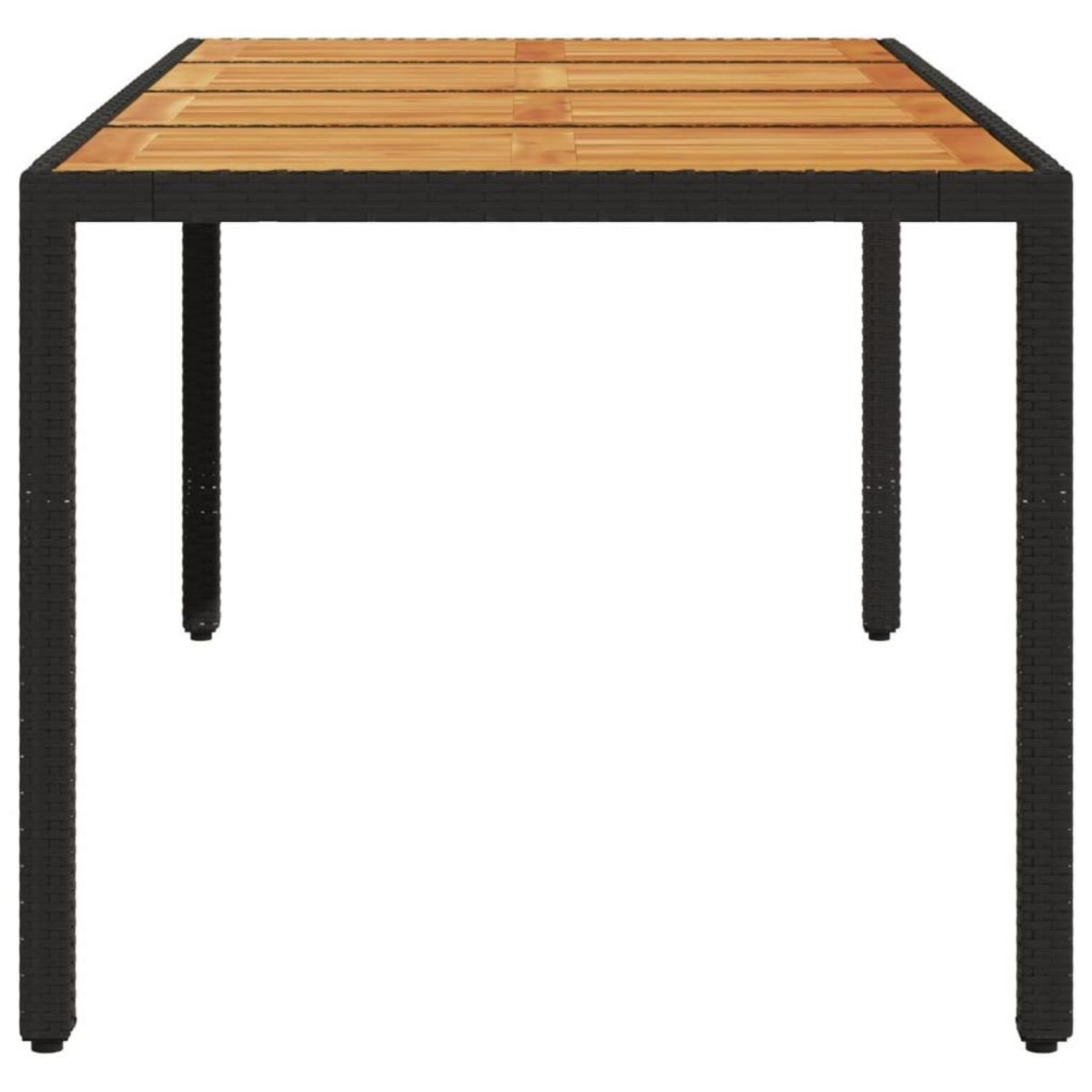 VIDAXL Table de jardin et dessus en bois d'acacia noir resine tressee