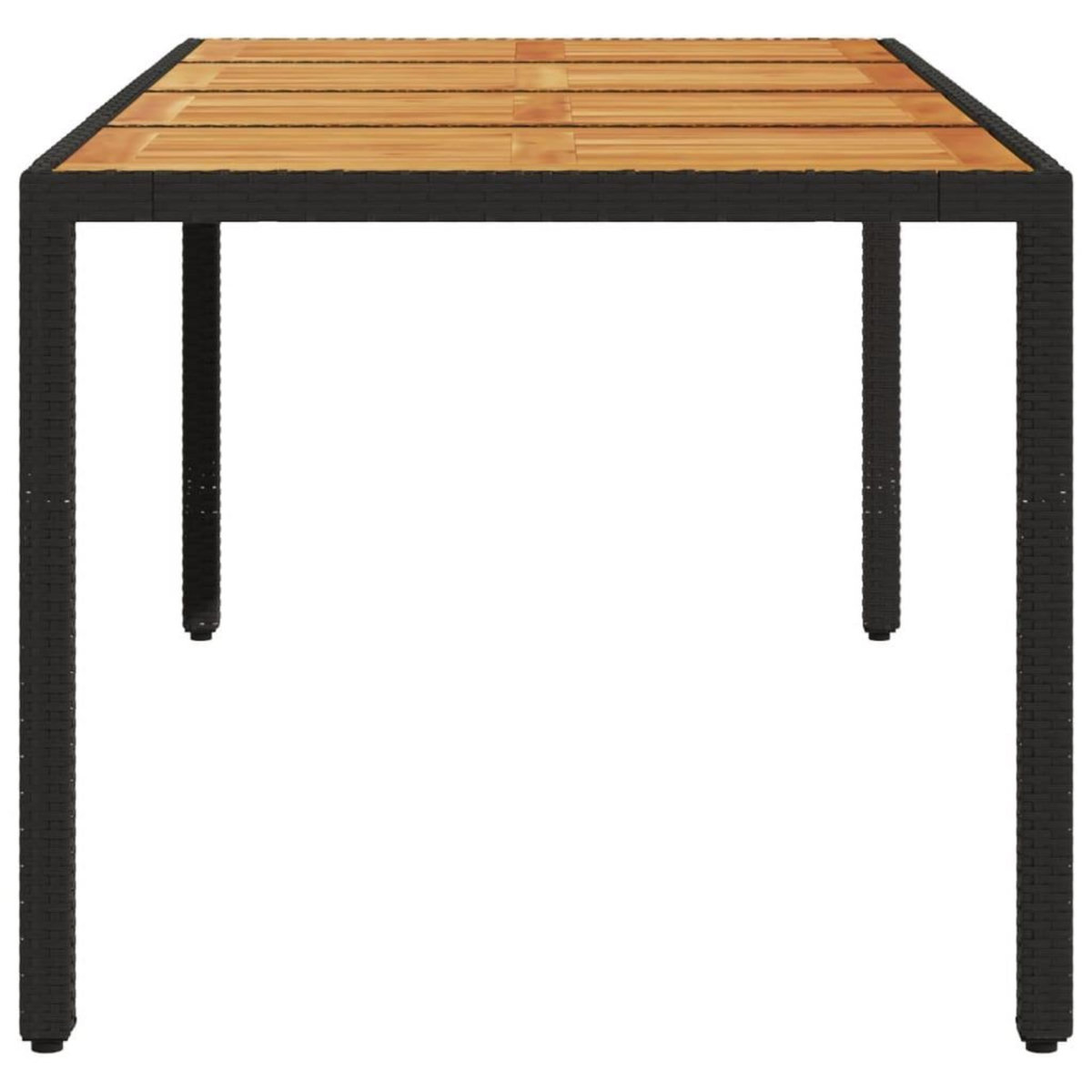 VIDAXL Table de jardin et dessus en bois d'acacia noir resine tressee