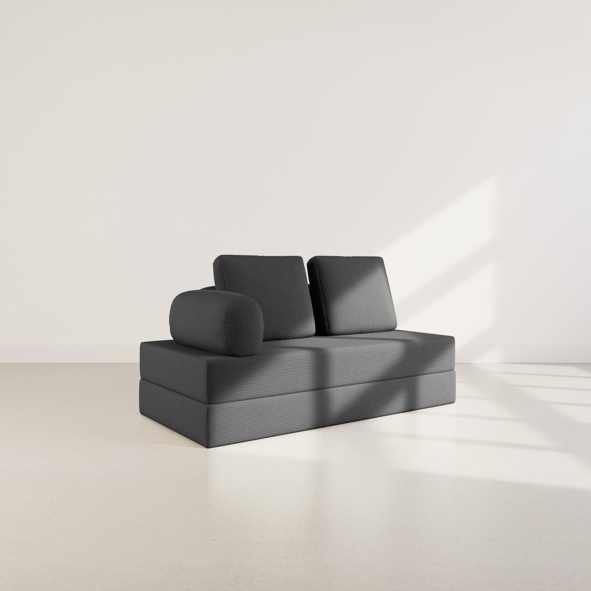 LISA DESIGN Lonny - canapé 3 places convertible en velours côtelé