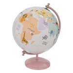 ATMOSPHERA Globe terrestre base métal pour enfant rose D20