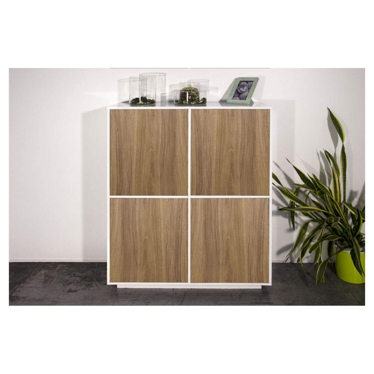 Buffet haut moderne 4 portes 100 cm LUCERA