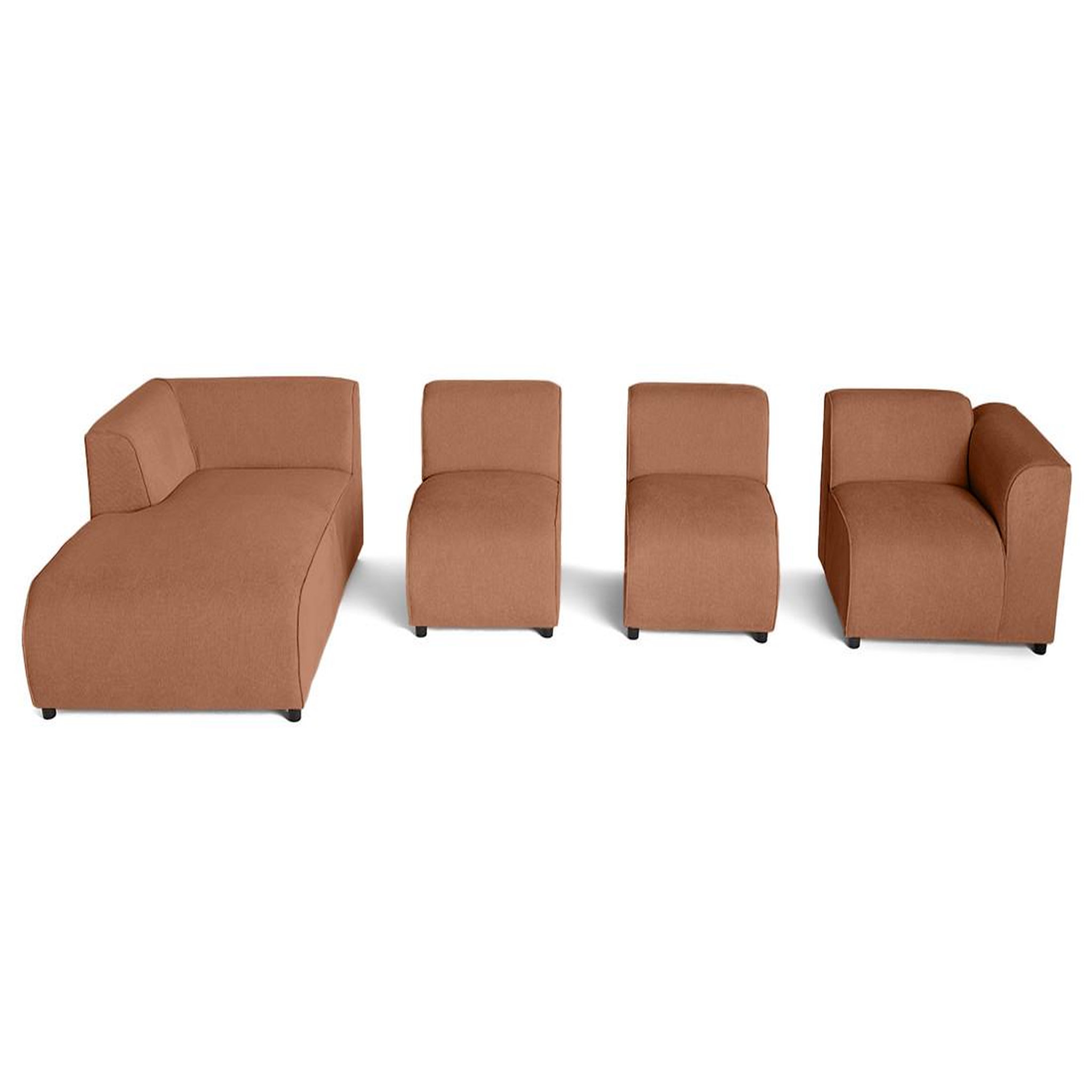 Voir la diapositive 3 : LISA DESIGN Suaro - canapé modulable d'angle gauche 5 places en tissu texturé
