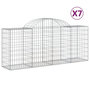 Voir la diapositive 2 : VIDAXL Paniers a gabions arques 7 pcs 200x50x80/100 cm Fer galvanise