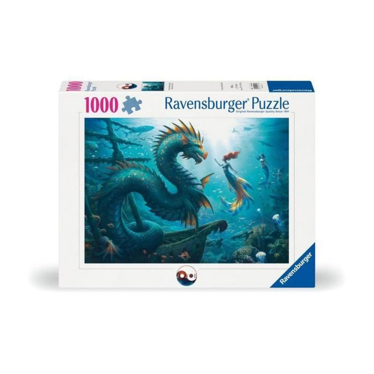 RAVENSBURGER Puzzle 1000 pieces Dragon, sirene et tortues des profondeurs, des 14 ans, Monstre, 12001434, Ravensburger