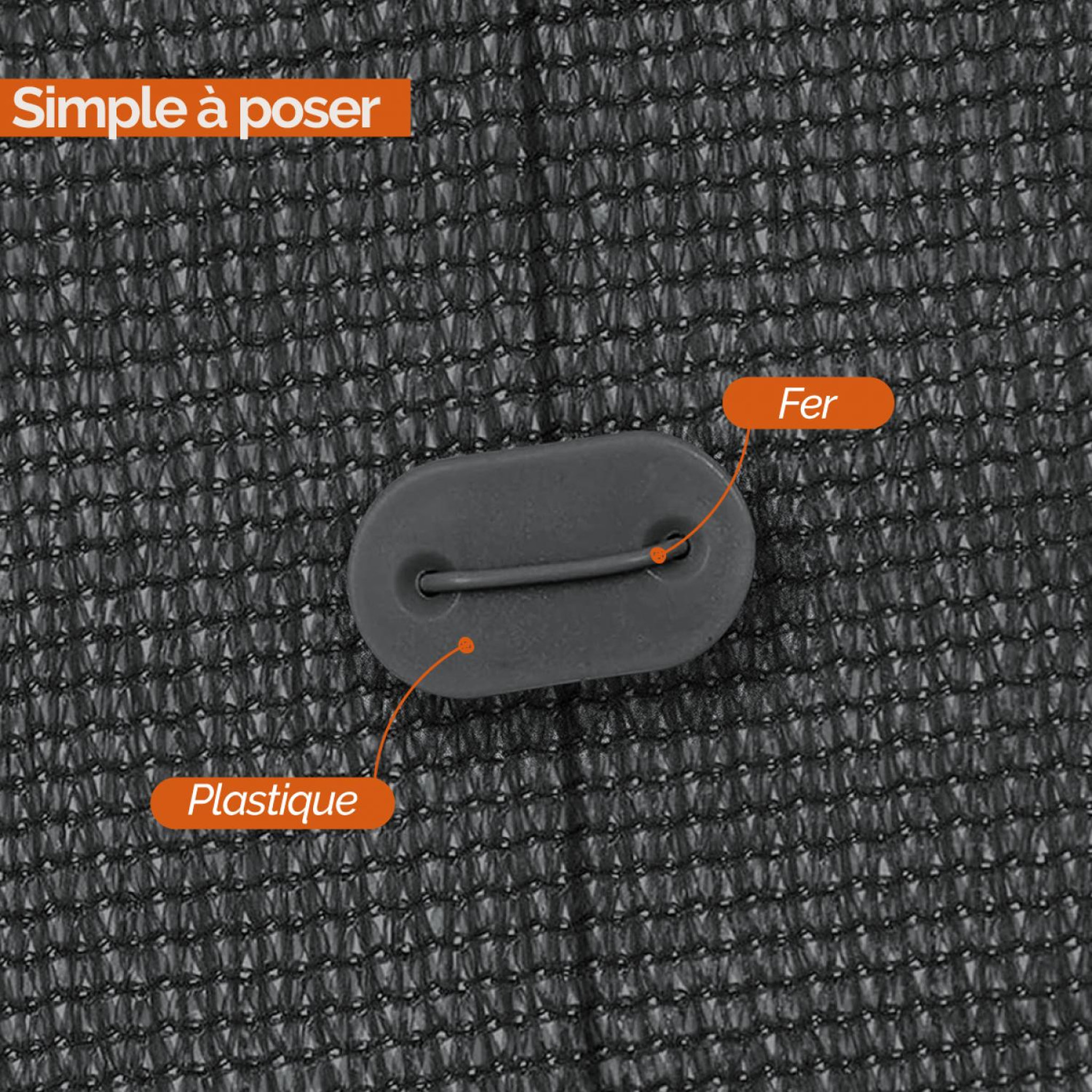 Voir la diapositive 3 : LINXOR Lot de 5 kits de kits de fixation pour brise vue, canisse anti-UV