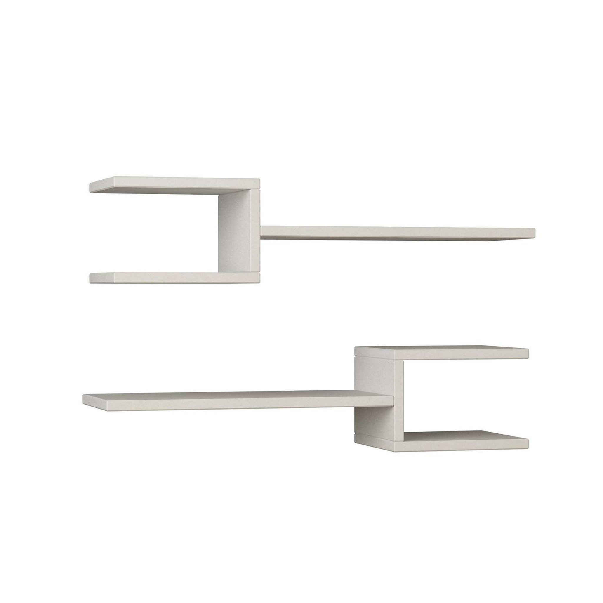 TOILINUX Lot de 2 etagères murale l.75 cm - blanc