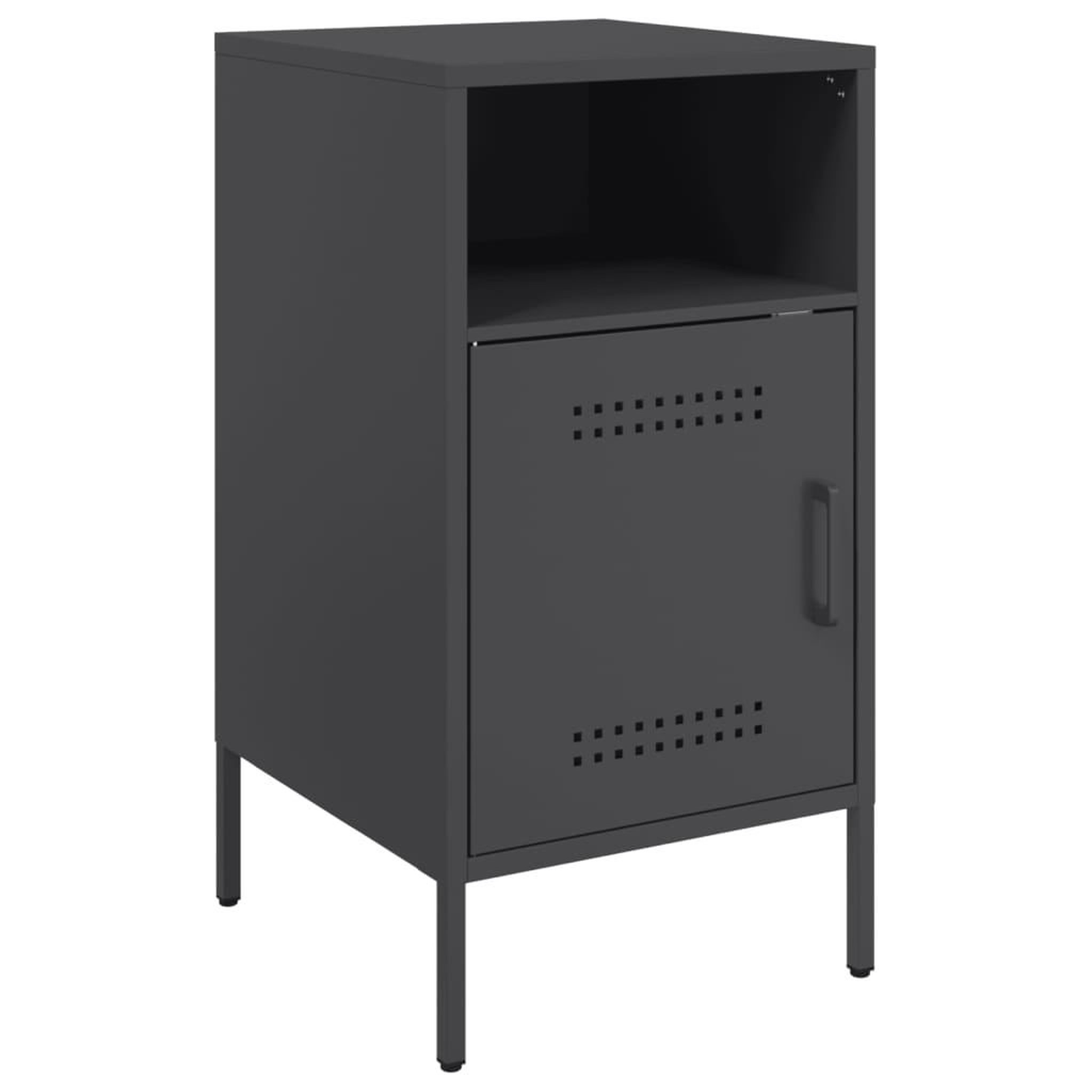 Voir la diapositive 2 : VIDAXL Table de chevet noir 36x39x68 cm acier