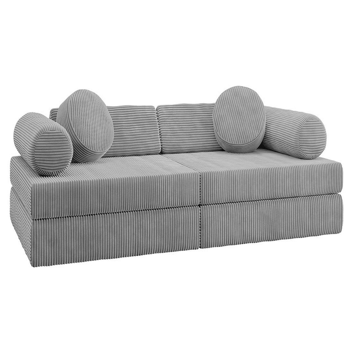 BEST MOBILIER Ines - canapé droit 2 places en velours côtelé