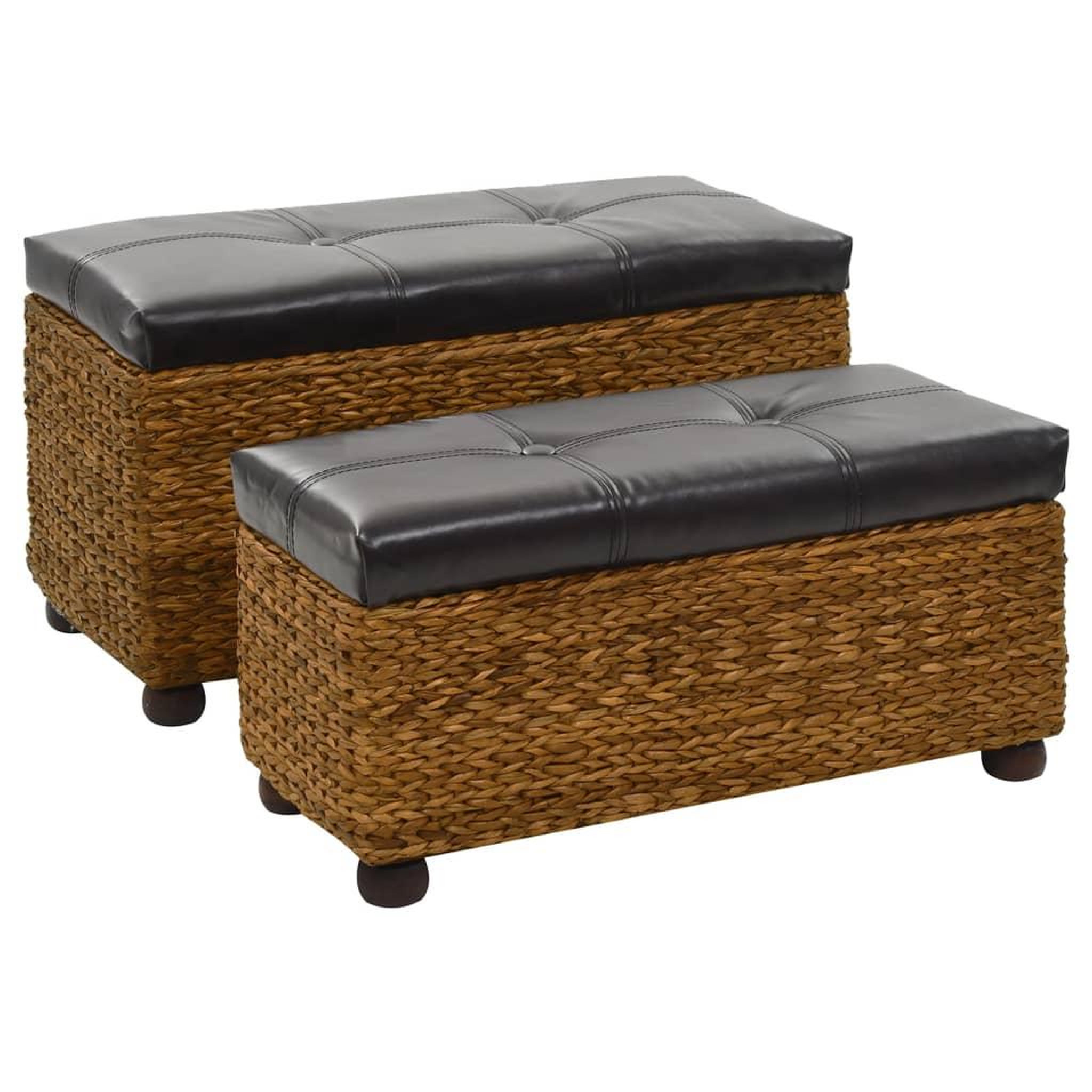 Voir la diapositive 1 : VIDAXL Ensemble de banc lot de 2 Jacinthe d'eau Marron