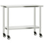 Voir la diapositive 4 : VIDAXL Table de travail de cuisine avec etagere 110x55x120 cm inox