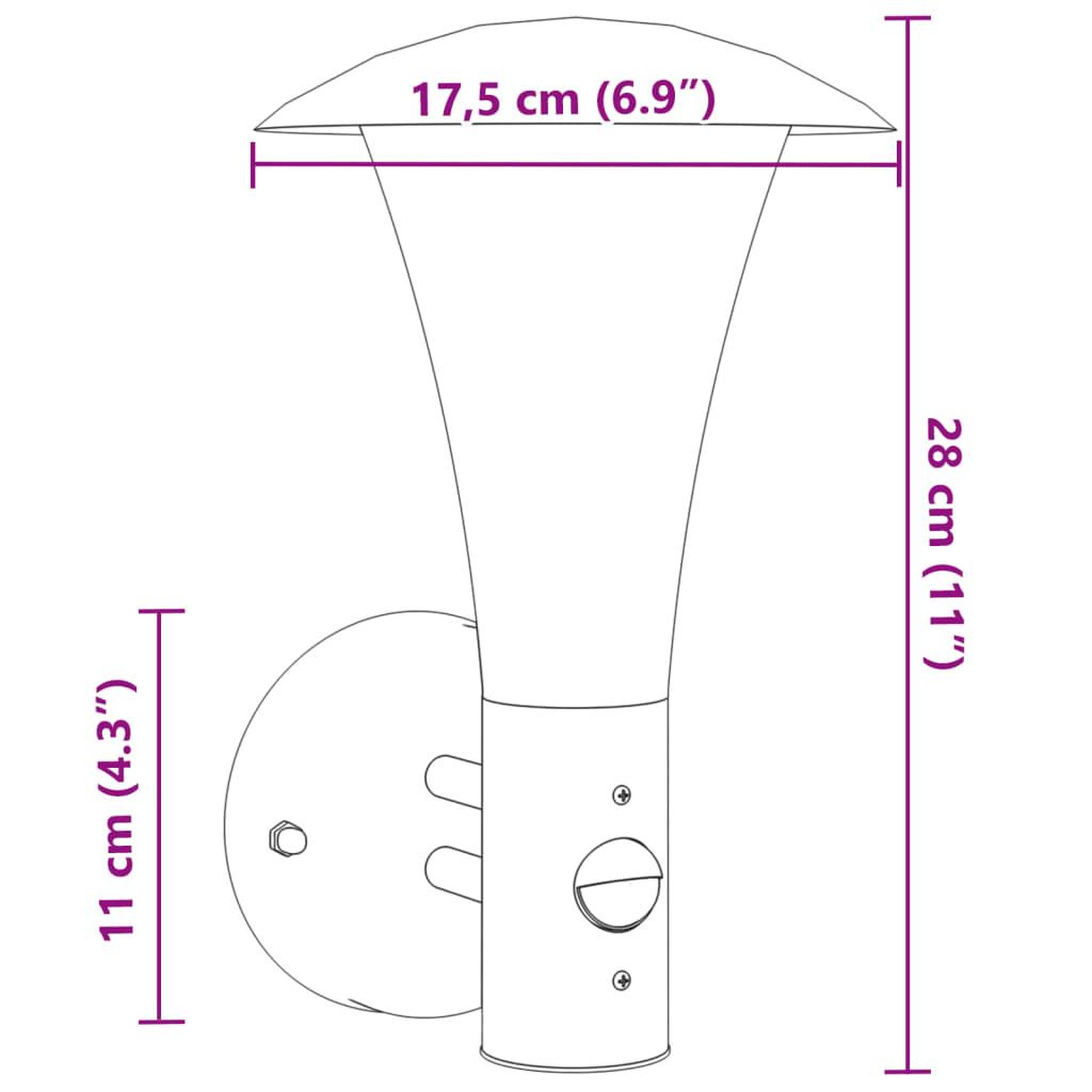 Voir la diapositive 6 : VIDAXL Appliques murales d'exterieur et capteurs 2pcs acier inoxydable