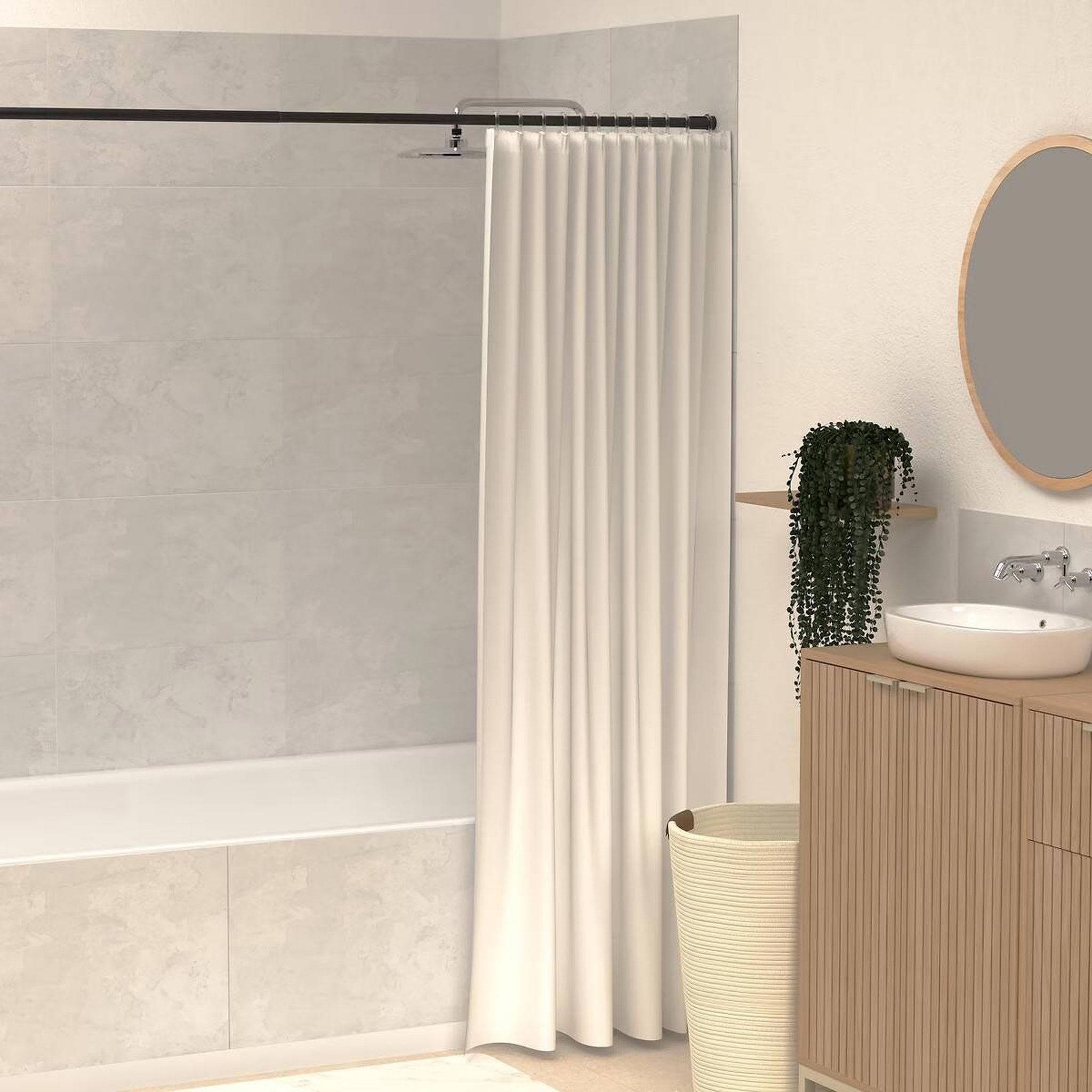 Voir la diapositive 3 : FIVE Tringle de douche extensible  matt  110-200cm noir