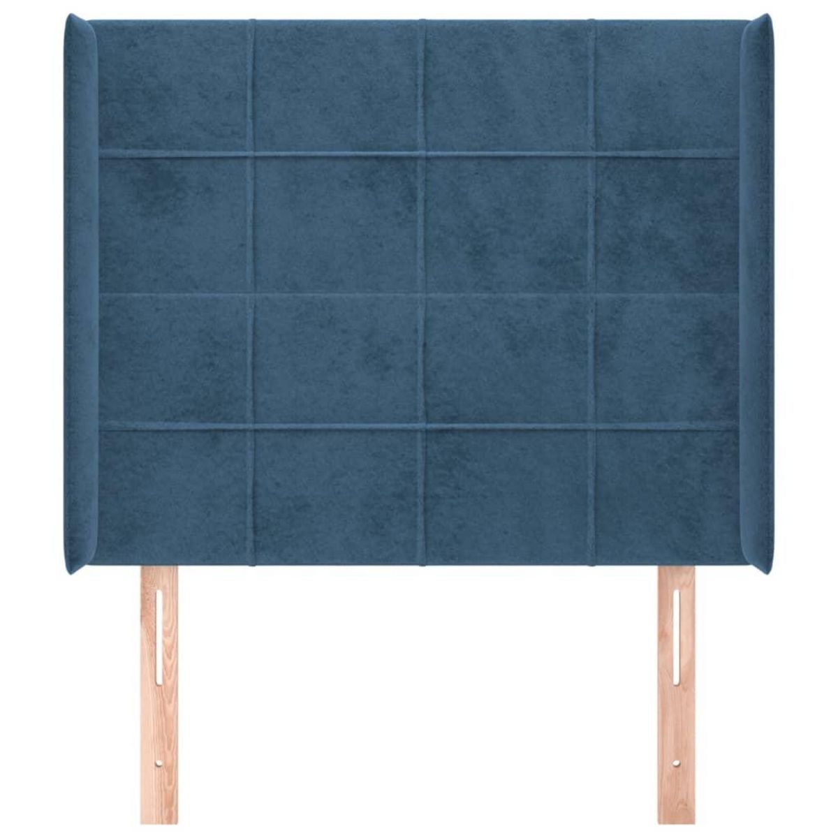 VIDAXL Tete de lit avec oreilles Bleu fonce 103x16x118/128 cm Velours