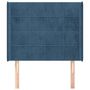 Voir la diapositive 3 : VIDAXL Tete de lit avec oreilles Bleu fonce 103x16x118/128 cm Velours