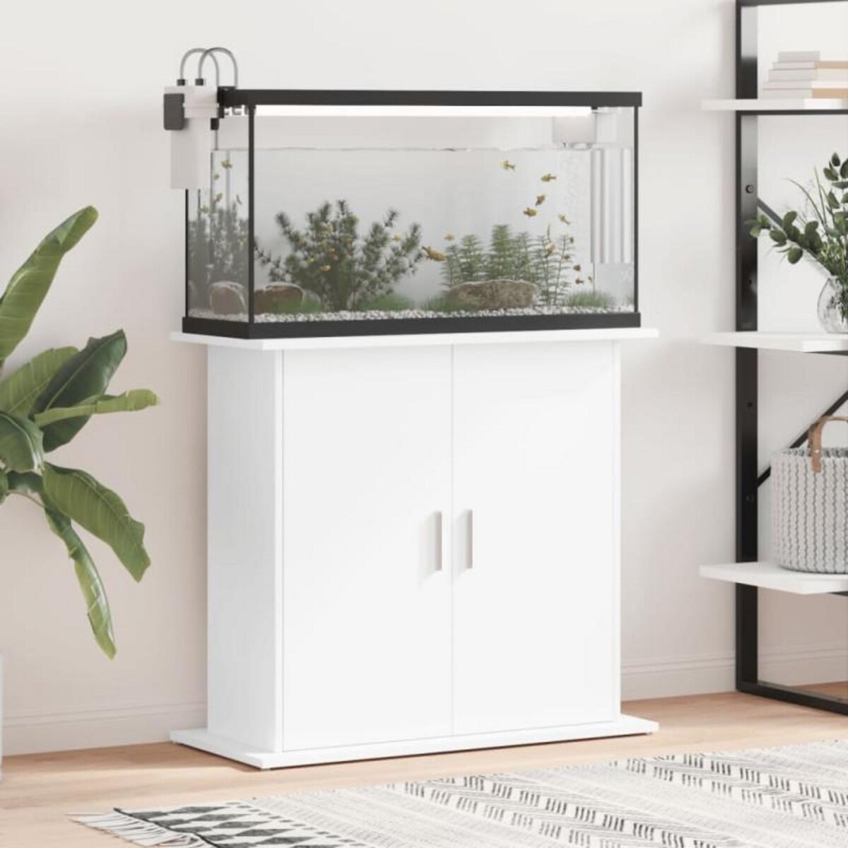 VIDAXL Support pour aquarium blanc 81x36x73 cm bois d ingénierie