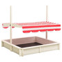Voir la diapositive 4 : VIDAXL Bac à sable et toit réglable Bois de sapin Blanc et rouge UV50